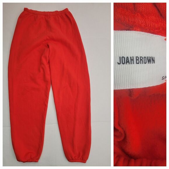 Joah Brown French Oversized Sweatpants Jogger S/M Red Hot Sauce - Picture 3 of 11
